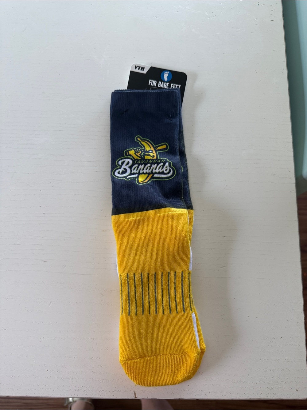 Savannah Bananas Navy and Yellow youth Athletic Socks
